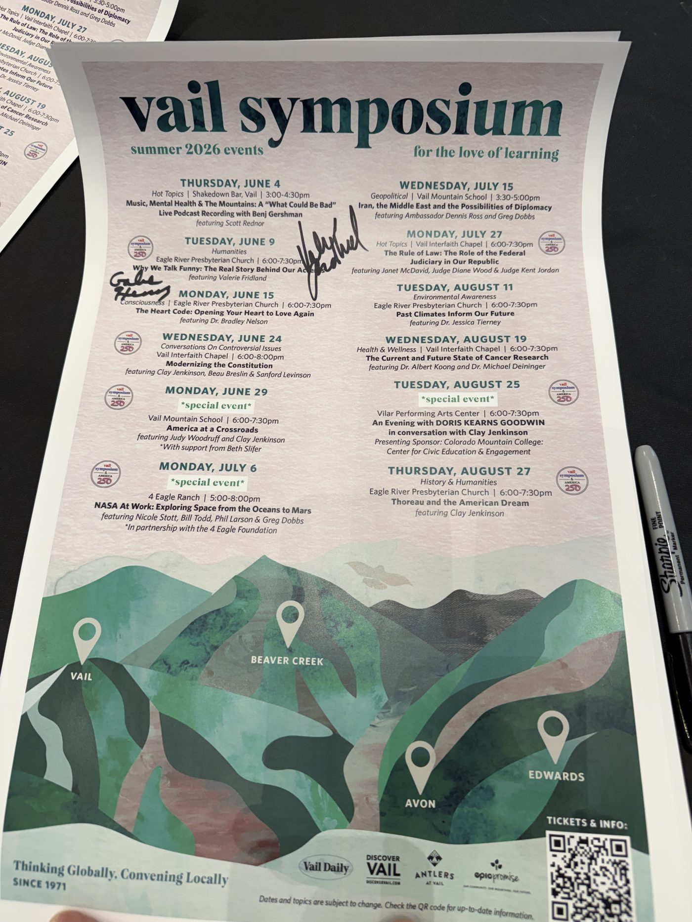 The Vail Symposium summer 2026 program of events